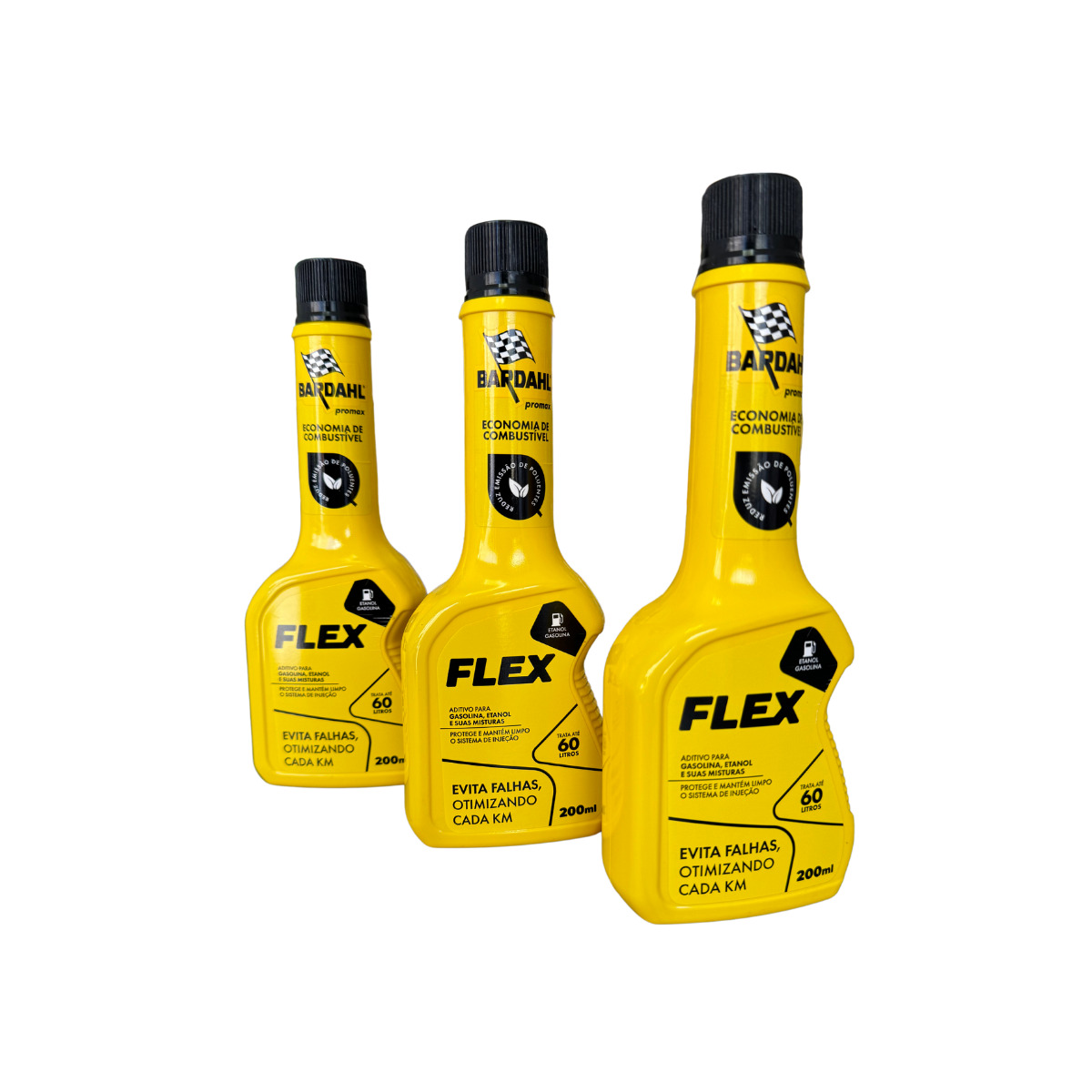 Kit Com 3 Bardahl Flex Aditivo Combustível Para Motores Flex 200ml