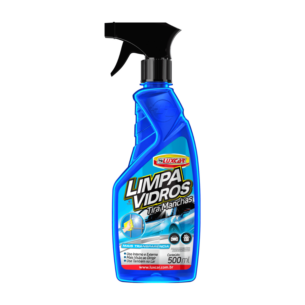 LIMPA VIDROS AUTOMOTIVOS E TIRA MANCHAS LUXCAR 500ml